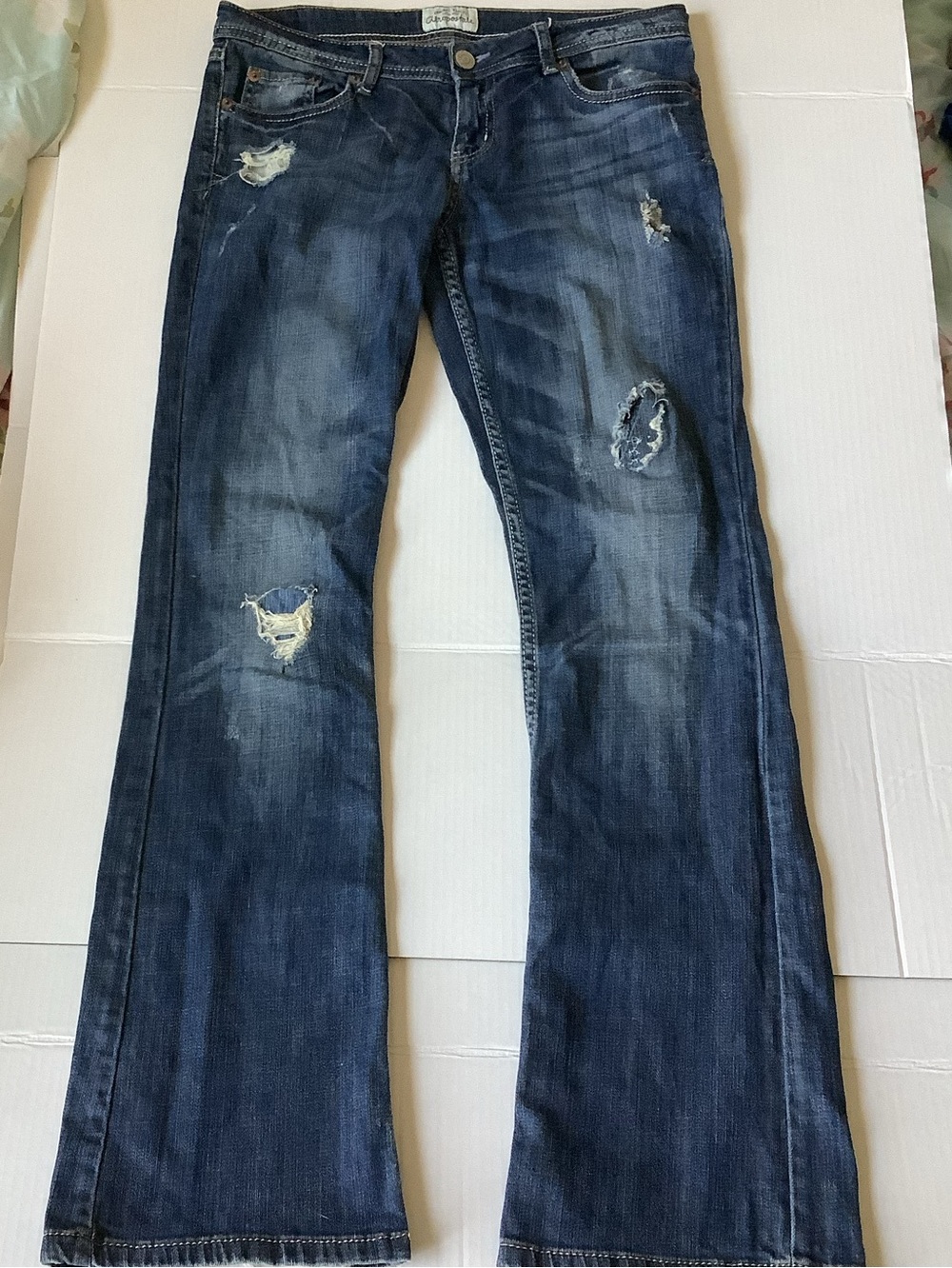 Aeropostale Distressed Dark Blue Flare Jeans Size 5/6